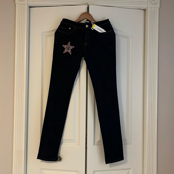 Womens Authentic Iceberg Jeans - embroidered design waist 27 inch NWT - Picture 1 of 11